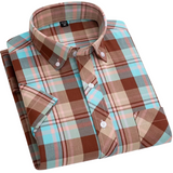 Chemise à Manches Courtes à Carreaux en Coton
