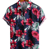 Chemise à Manches Courtes en Coton à Fleurs pour Homme
