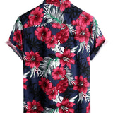 Chemise à Manches Courtes en Coton à Fleurs pour Homme