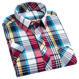 Chemise à Manches Courtes à Carreaux en Coton