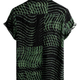 Chemise à Manches Courtes en Coton Rayée Décontractée pour Homme