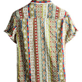 Chemise Retro en Coton à Manches Courtes Boho pour Homme