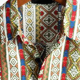 Chemise Retro en Coton à Manches Courtes Boho pour Homme