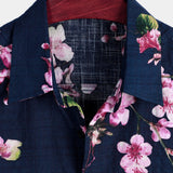 Chemise à Manches Courtes en Coton avec Imprimé Floral pour Homme
