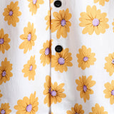 Chemise à Manches Courtes en Coton Hawaïenne Jaune pour Homme