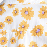 Chemise à Manches Courtes en Coton Hawaïenne Jaune pour Homme