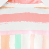 Chemise d'Homme en Coton d'Été Rose et Blanche à Rayures Verticales avec Boutons et Poche à Manches Courtes