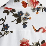 Chemise en Coton pour Homme avec Imprimé Floral Hawaïen à Boutons Courts