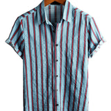 Chemise en Coton pour Homme à Manches Courtes avec Boutons
