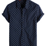 Chemise à Manches Courtes en Coton Imprimée Casual pour Homme