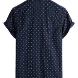 Chemise à Manches Courtes en Coton Imprimée Casual pour Homme