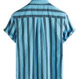 Chemise en Coton pour Homme avec Poche, Type Hawaïen, de Vacances, avec Boutons et Manches Courtes