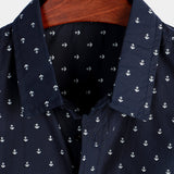 Chemise à Manches Courtes en Coton Imprimée Casual pour Homme