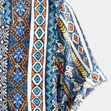 Chemise Retro en Coton à Manches Courtes Boho pour Homme