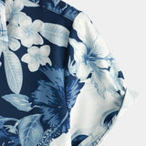 Chemise Hawaïenne en Coton à Manches Courtes avec Imprimé de Crâne Amusant pour Homme