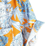 Chemise à Manches Courtes en Coton avec Imprimé de Feuilles Tropicales pour Homme