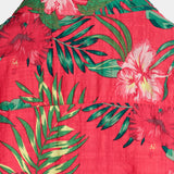 Chemise Hawaïenne à Manches Courtes en Coton avec Fleurs Rouges pour Homme