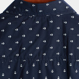 Chemise à Manches Courtes en Coton Imprimée Casual pour Homme