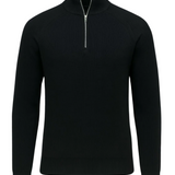Pull pour homme à demi-zip avec col montant – Noir