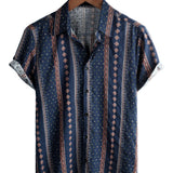 Chemise à Manches Courtes en Coton Hawaïenne pour Homme