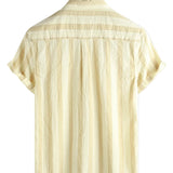 Chemise en Coton pour Homme avec Poche, Type Hawaïen, de Vacances, avec Boutons et Manches Courtes