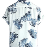 Chemise en Coton d'Été à Manches Courtes avec Boutons et Poche pour Homme, Décontractée, Hawaïenne