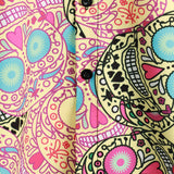 Chemise à Manches Courtes en Coton Amusante avec Crâne Rose pour Homme