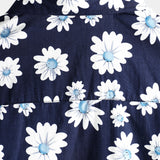 Chemise à Manches Courtes en Coton Hawaïenne pour Homme en Bleu Marine avec Marguerites