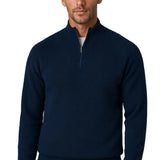Pull Herre à Zip Demi avec Col Montant – Bleu Royal