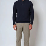 Pull à col montant pour hommes avec demi-zip – Bleu royal