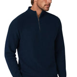 Pull Herre à Zip Demi avec Col Montant – Bleu Royal