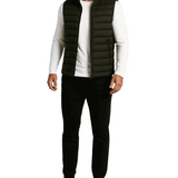 Gilet matelassé pour homme premium vert kaki foncé