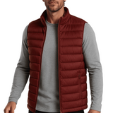 Gilet matelassé premium pour homme rouge brique
