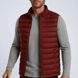 Gilet matelassé premium pour homme rouge brique