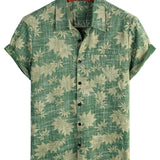 Chemise Hawaïenne en Coton Casual Rétro pour Homme avec Poche