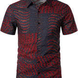 Chemise à Manches Courtes en Coton Rayée Décontractée pour Homme
