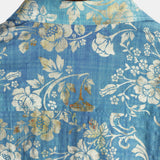 Chemise à Manches Courtes en Coton avec Imprimé Floral Bleu pour Homme