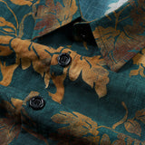 Chemise Hawaïenne en Coton Vintage pour Homme, à Boutons, à Manches Courtes, Verte