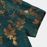 Chemise Hawaïenne en Coton Vintage pour Homme, à Boutons, à Manches Courtes, Verte