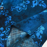 Chemise à Manches Courtes en Coton Hawaïenne Florale Bleue pour Homme