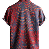 Chemise à Manches Courtes en Coton Rayée Décontractée pour Homme