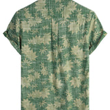 Chemise Hawaïenne en Coton Casual Rétro pour Homme avec Poche