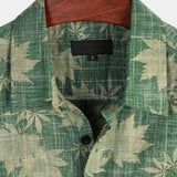 Chemise Hawaïenne en Coton Casual Rétro pour Homme avec Poche