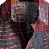 Chemise à Manches Courtes en Coton Rayée Décontractée pour Homme
