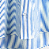 Chemise en Coton pour Homme avec Col Montant de Couleur Unie et Manches Courtes à Rayures Verticales Classiques