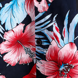 Chemise en coton avec imprimé floral de plantes tropicales d'Hawaï pour hommes