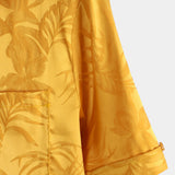 Chemise de Plage en Coton Floral à Manches Courtes avec Boutons pour Homme, Jacquard d'Été