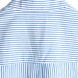 Chemise en Coton pour Homme avec Col Montant de Couleur Unie et Manches Courtes à Rayures Verticales Classiques