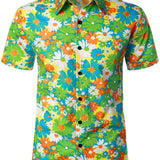 Chemise Hawaïenne en Coton à Boutons pour Homme