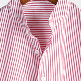 Chemise à Manches Courtes en Coton avec Col Montant pour Homme